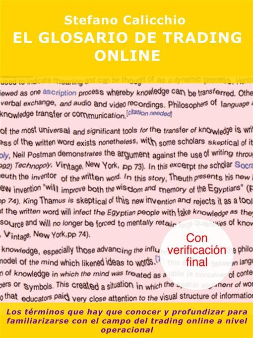 Title details for El glosario de trading online by Stefano Calicchio - Available